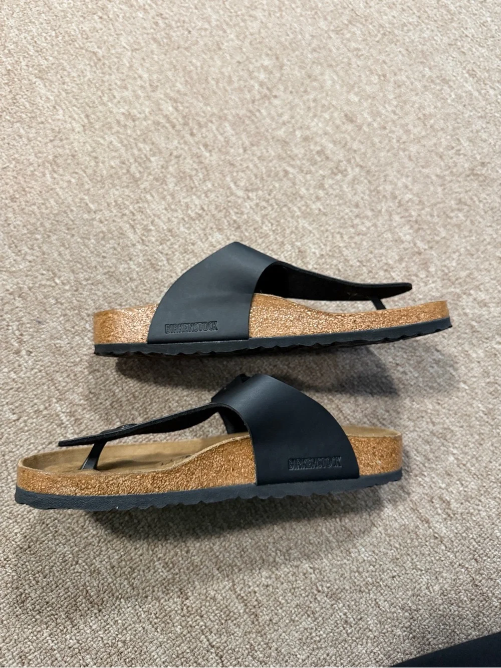 Birkenstock Ramses Black T-Strap Thong Sandals - Size 42 (US Men’s 9-9.5)